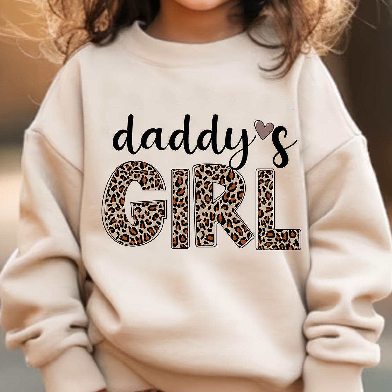 Sweat-shirt imprimé léopard Daddy's Girl - Boutique ÉclatsChic