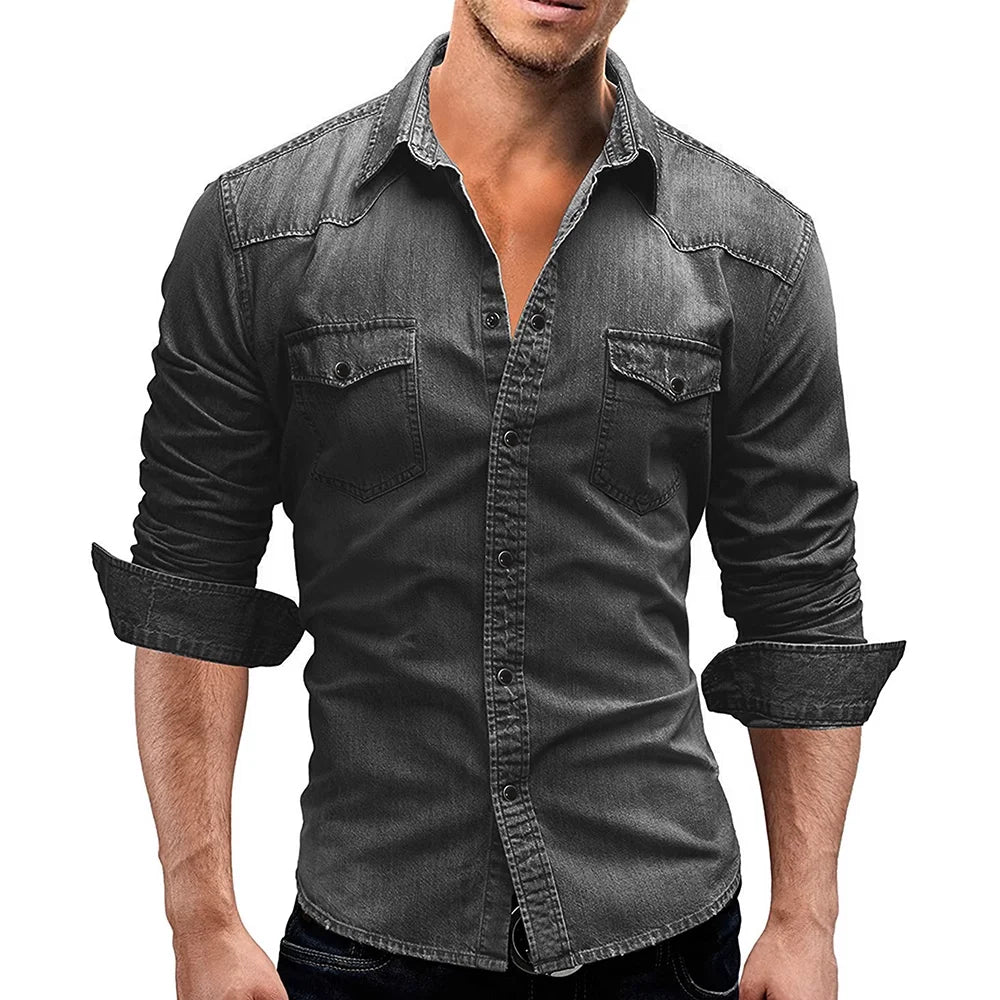 Chemise coton doux style cowboy - Boutique ÉclatsChic