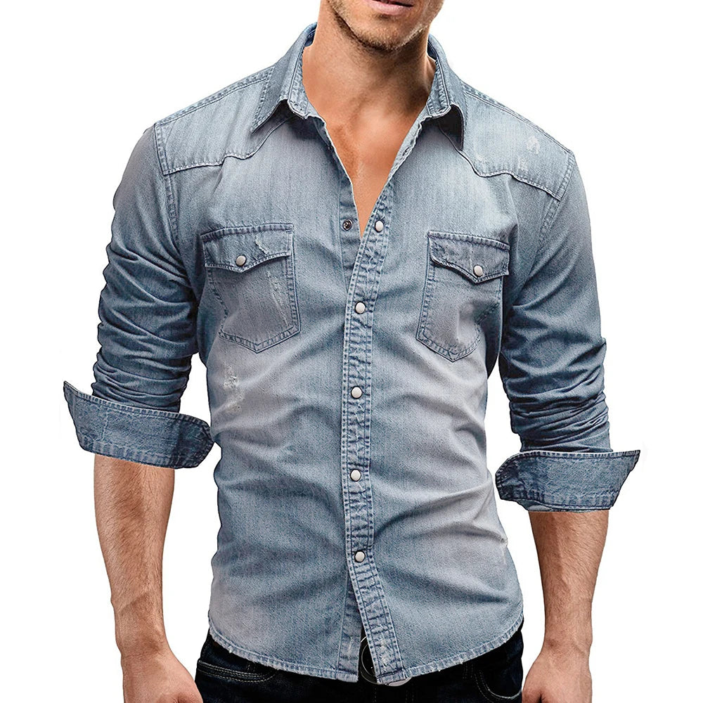Chemise coton doux style cowboy - Boutique ÉclatsChic