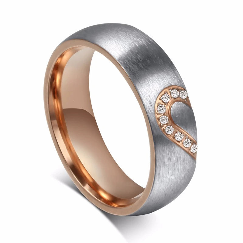 Bague pour couples Vnox en acier inoxydable - Boutique ÉclatsChic