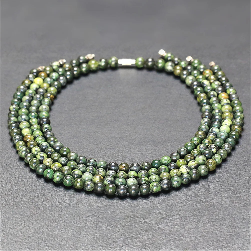 Collier en pierre naturelle de perles en jade King pour femmes - Boutique ÉclatsChic