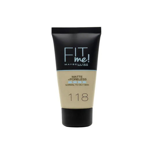 Maybelline Fit Me Matte + Poreless Foundation 118 Nude 30ml - Boutique ÉclatsChic