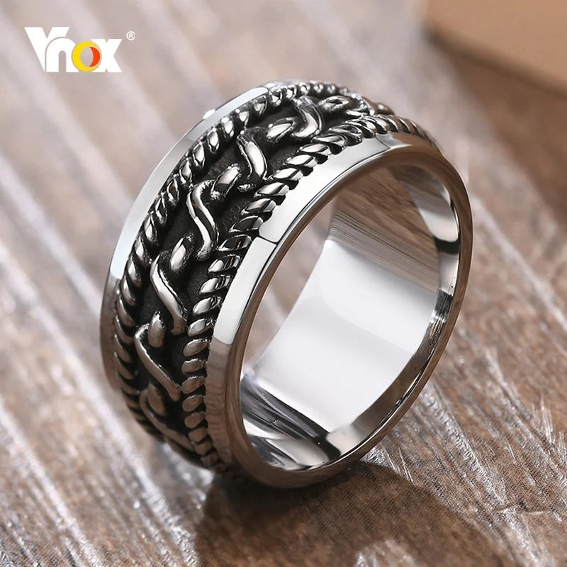 Bague Vintage Homme en acier Inoxydable - Élégance et Style avec Vnox - Boutique ÉclatsChic