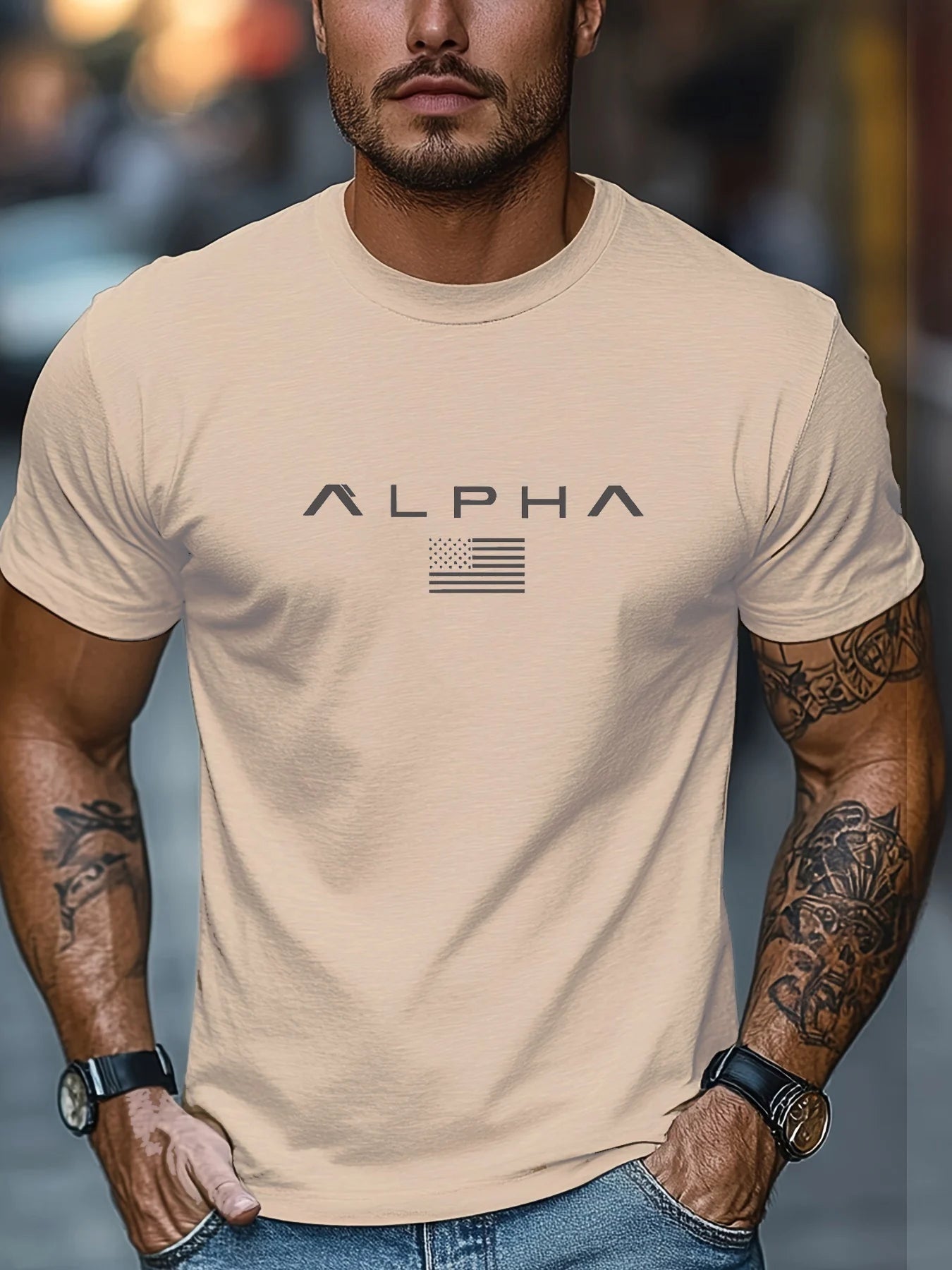 T-shirt Alpha 100 % coton décontracté - Boutique ÉclatsChic