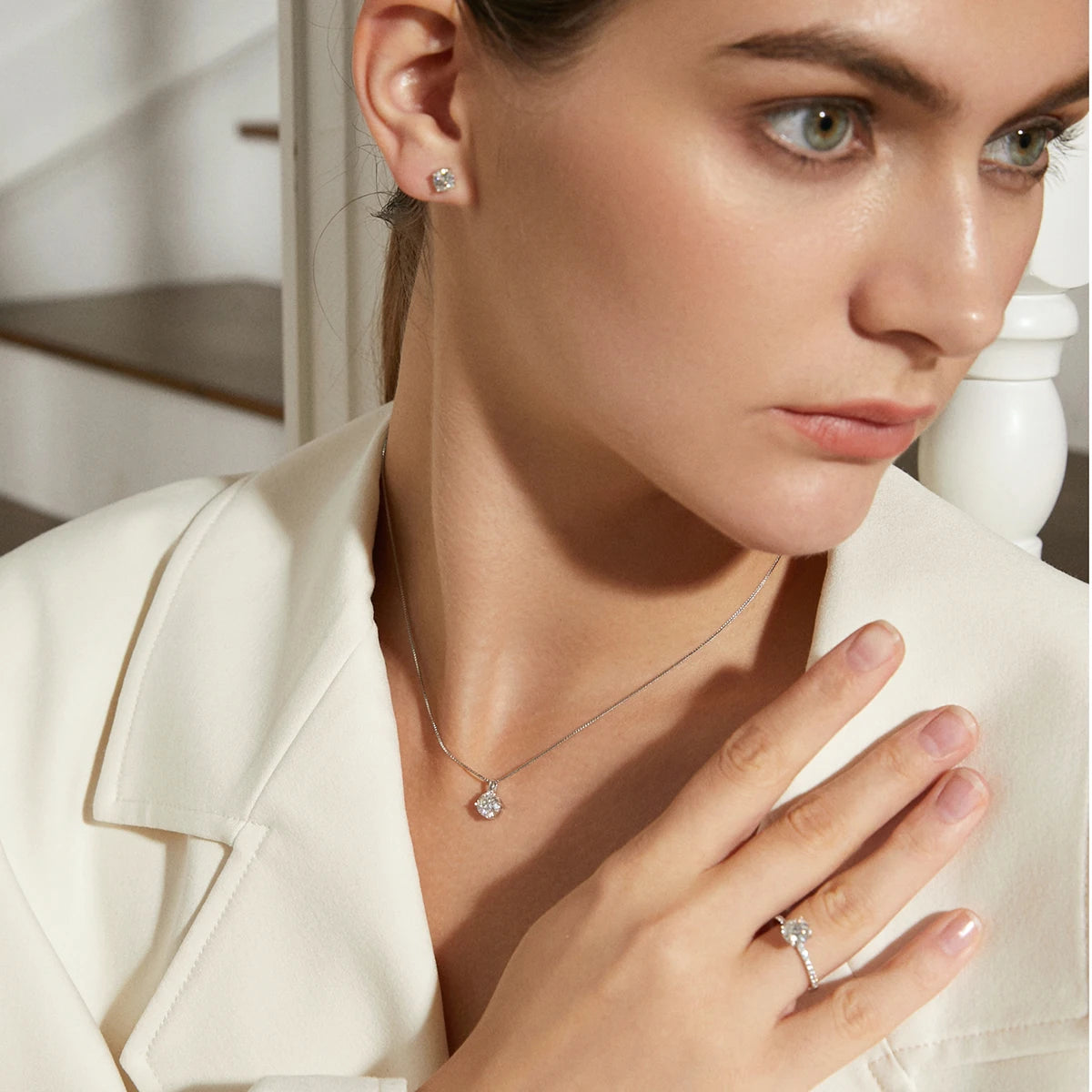 Bague en argent sterling 925 avec Moissanite 1 carat - Boutique ÉclatsChic