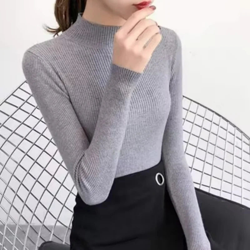 Pull tricoté col montant pour femme - Boutique ÉclatsChic