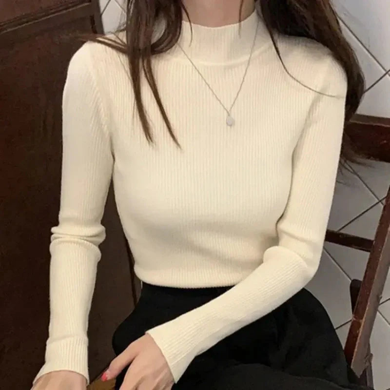 Pull tricoté col montant pour femme - Boutique ÉclatsChic