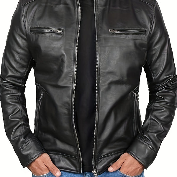 Veste de Moto Homme en Similicuir - Boutique ÉclatsChic